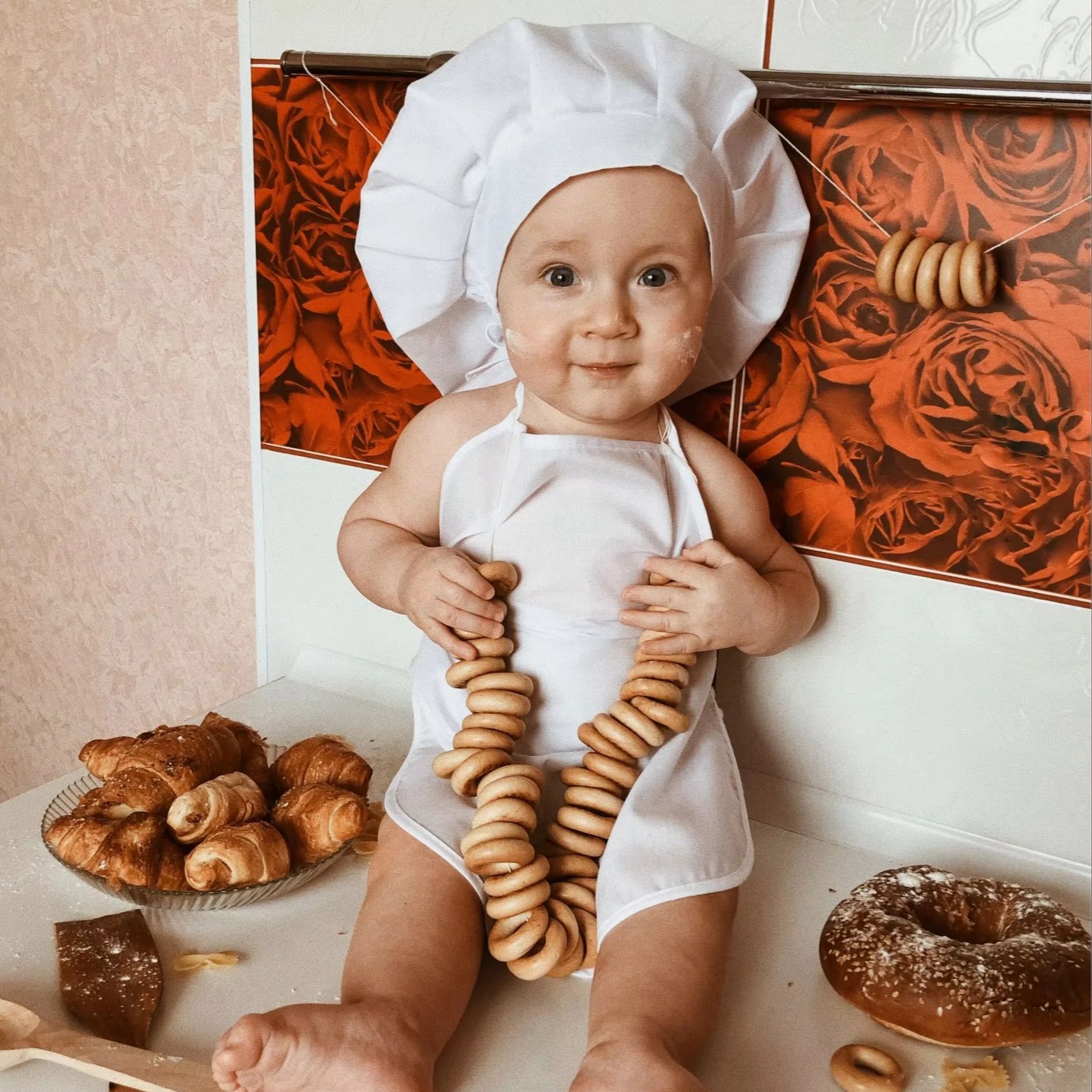 Infant Photography Props Outfit - Fantasia de Chef para Bebê Recém-Nascido,