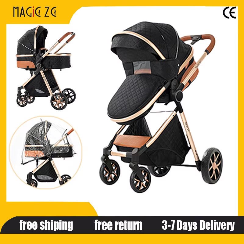 Lightweight Foldable Baby Stroller Compact - Carrinho de Bebê 2 em 1