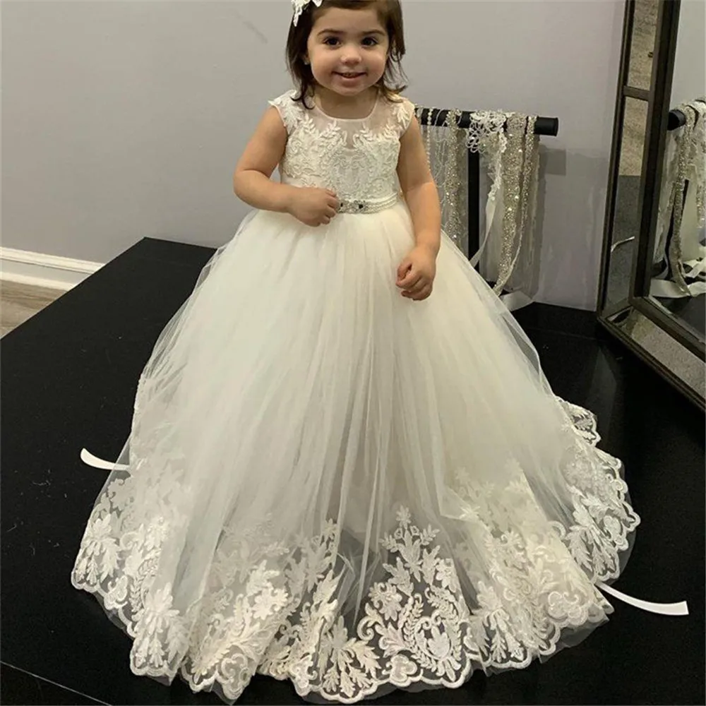 Toddler Girl Tulle Party Dress - Vestidos florais para meninas, vestidos de