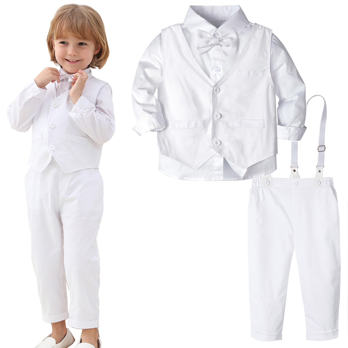 Roupa de batismo para criança, - Baby Boy Suit Set Baptism avaliação e preço
