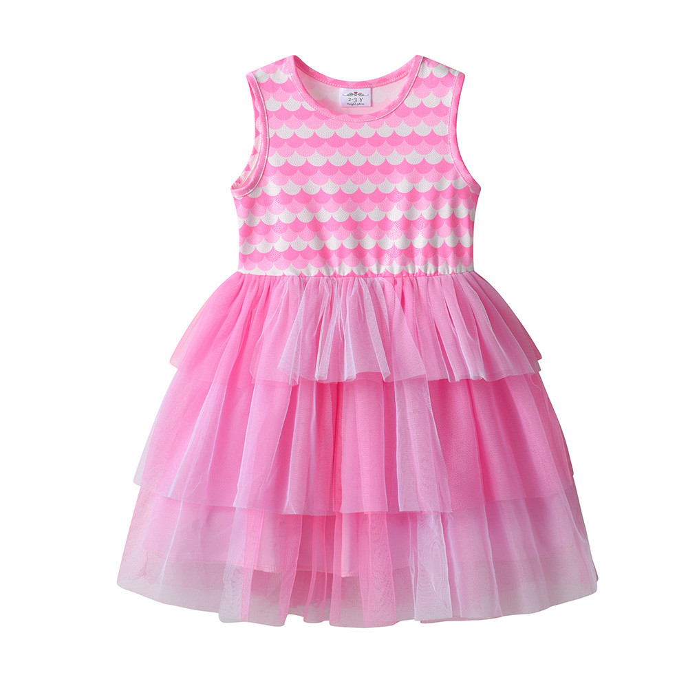 Vestido Rosa Sem Mangas com Es - Toddler Girl Tulle Party Dress avaliação e preço