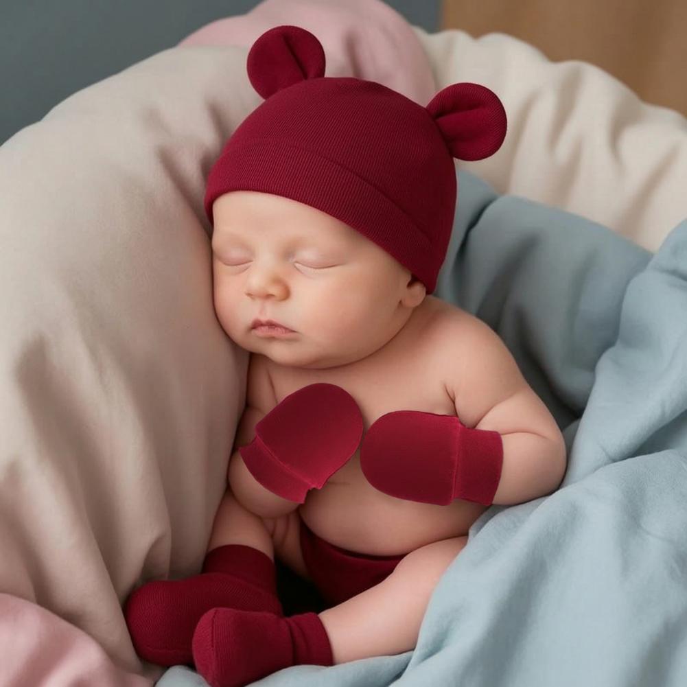 Luvas Anti-arranhões para Bebê - Infant Beanie Hat With Ears avaliação e preço